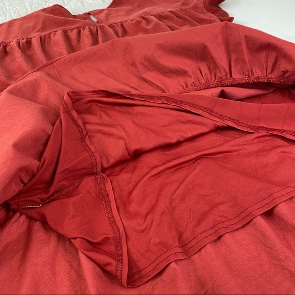 V evy j Red dress Short Sleeve Velvet Size L  NEW. A line relaxed fit - Picture 13 of 13